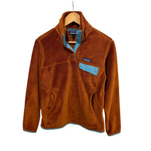 Patagonia Re-Tool Snap-T Pullover Fleece Women's Small Rust Orange Fleece